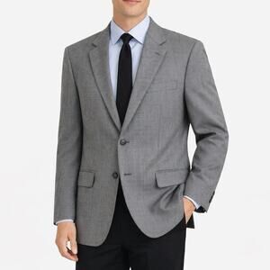 Joseph & Feiss Gold Size 44R Houndstooth Sport Coat Blazer Jacket Wool Gray